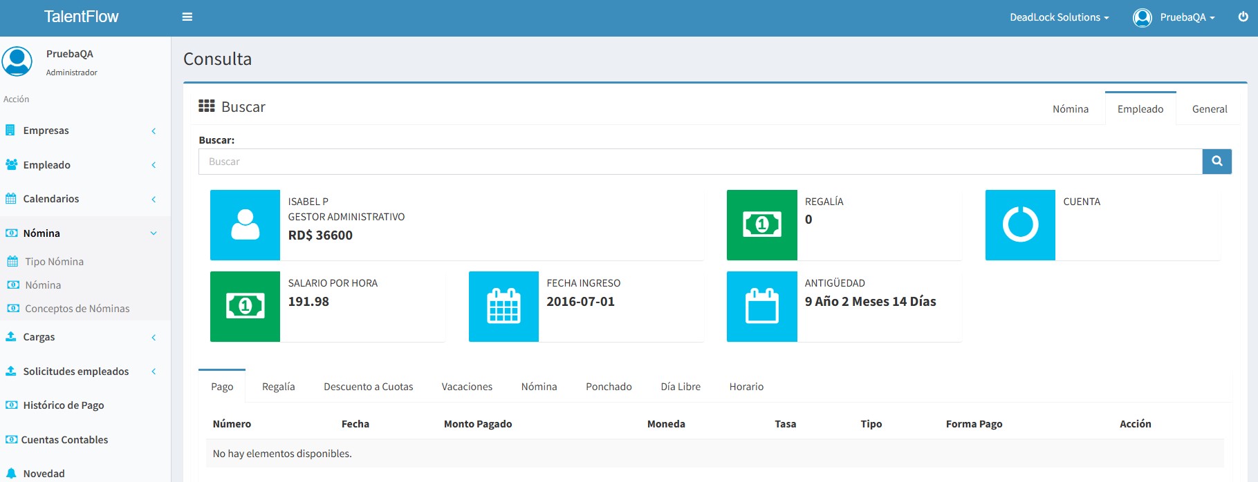 Talent Flow, software de gestión empresarial. Gestiona empleados desde la contración hasta la salida. Además, automatiza el cálculo y pago de nómina.